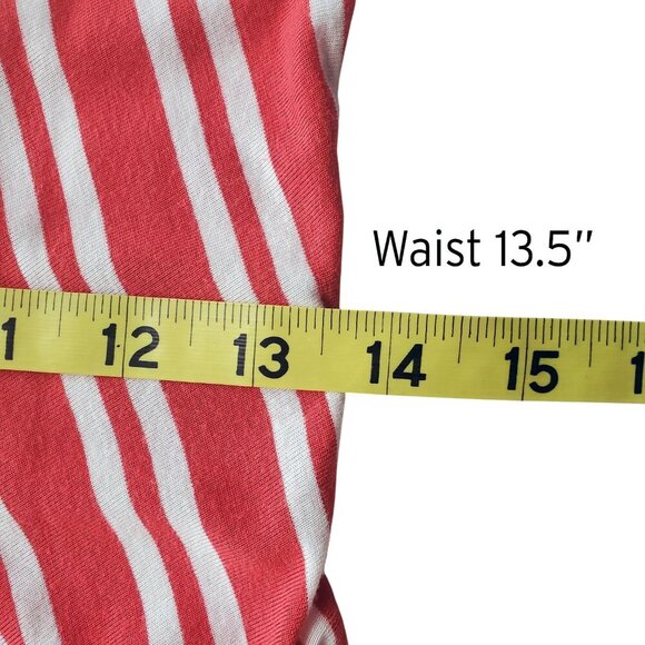 Max Studio Fit & Flare Candy Cane Red & White Stripe Deep V Neck Dress Size S - Picture 12 of 13